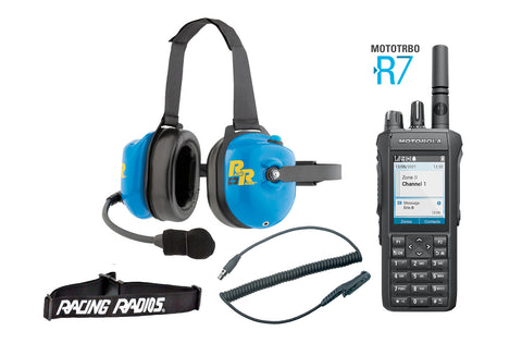 The MOTOTRBO R7 is the new generation of portable two-way radios for racing, providing crystal-clear sound and rugged durability to meet the needs of racing teams. With features like SINC+ noise cancellation and automatic acoustic feedback suppression, the R7 is the ultimate communication tool for professional motorsports.